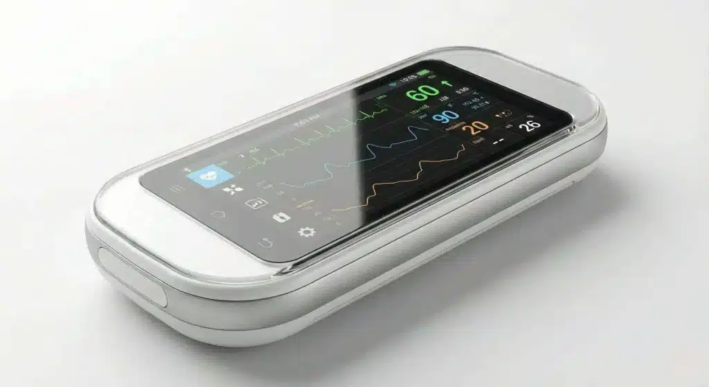 Hochtransparente Polycarbonat-Folie zur Verwendung als Schutzfenster für medizinische Geräte.