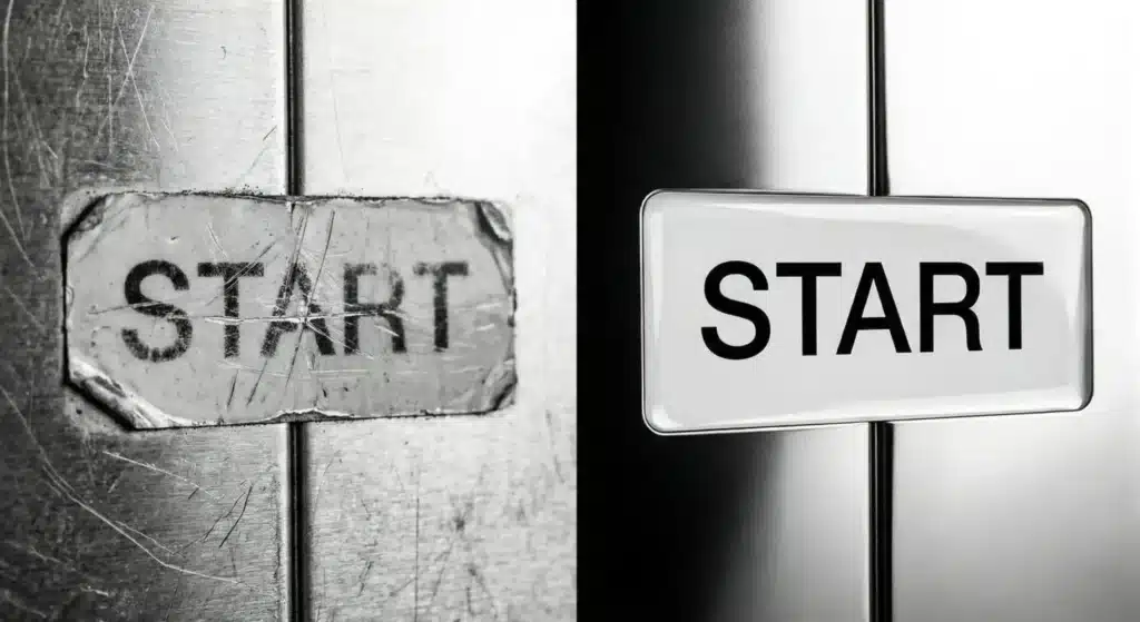 Vergleich des Verschleißes beim First-Surface-Druck im Vergleich zur Haltbarkeit beim Subsurface-Druck.