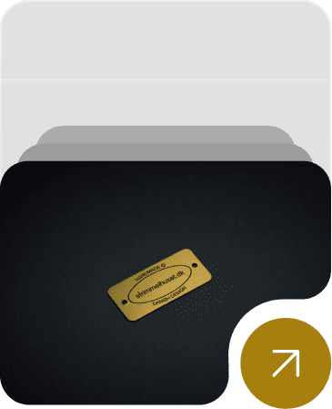 Rectangular brass nameplate with a polished gold-tone finish and custom engraving.