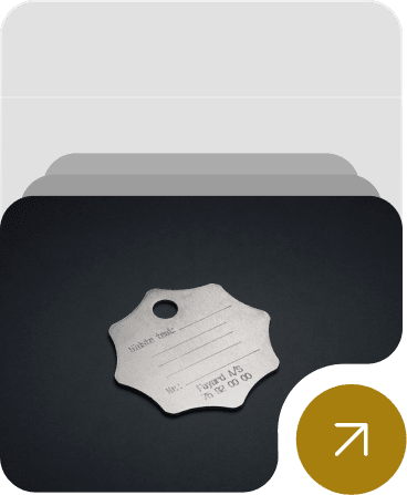 Circular silver aluminum nameplate featuring precision-cut edges and mounting holes.