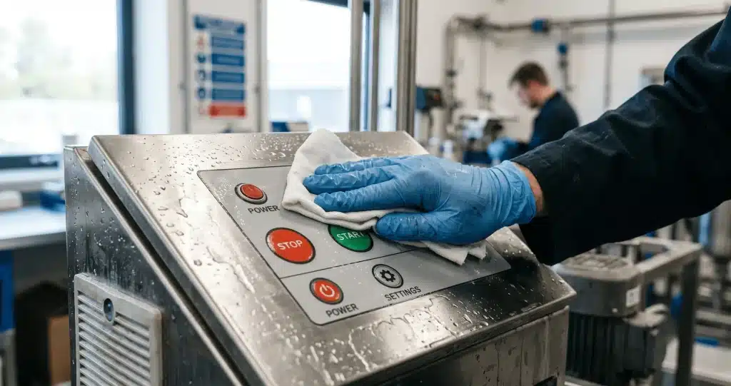 Čistenie grafického prekrytia s podpovrchovou tlačou dezinfekčným prostriedkom – chemická odolnosť grafické prekrytie