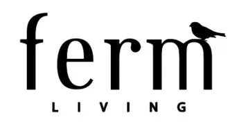ferm LIVING logo representing our partnership in providing aesthetic metal branding for premium design products.