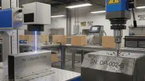 Laser-, Nadelpräge- und Tintenstrahl-Markierungssysteme in einer realen industriellen Fabrikumgebung.