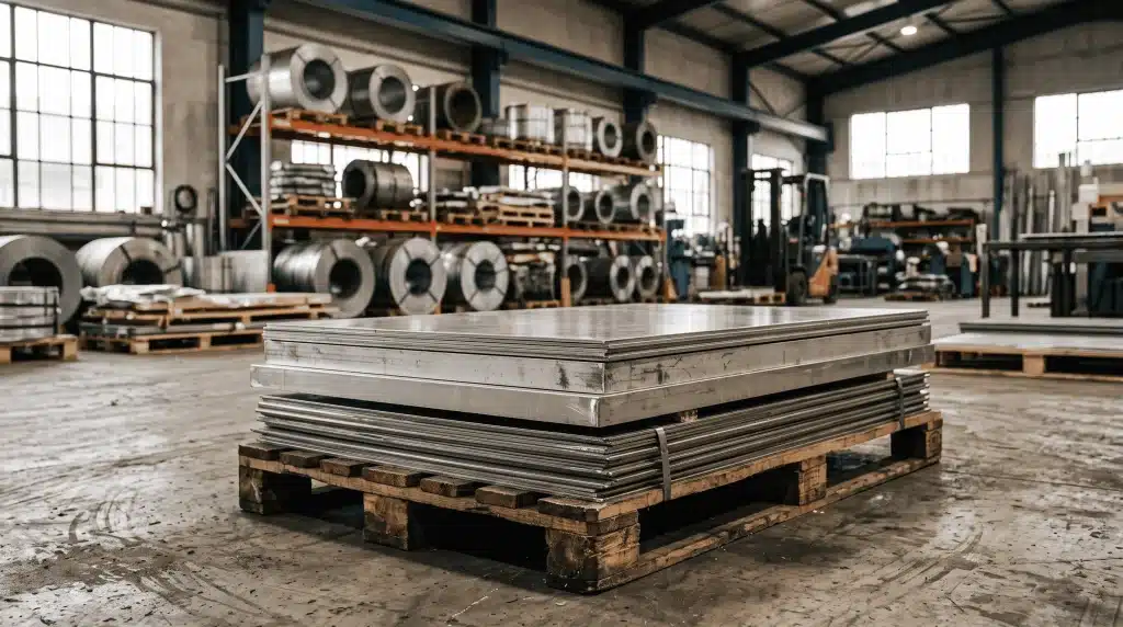 Materiał do produkcji tabliczek – blachy nierdzewne i aluminiowe w magazynie