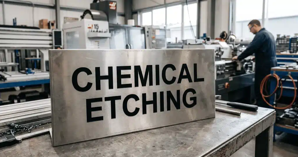 Chemické leptanie vs. laserové značenie – hlboko leptaný priemyselný štítok
